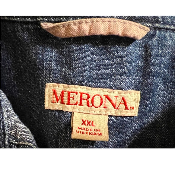 Women’s Merona XXL dark denim vest EUC sleeveless tops tunic style - Picture 2 of 3